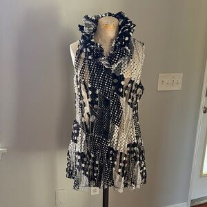 Damee Black and White Polka Dot sleeveless